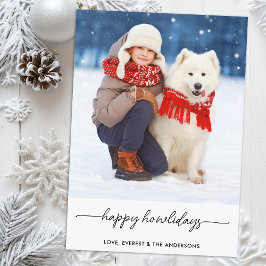Pet jul Lycklig Howlidays Modern Hund Photo Julkort