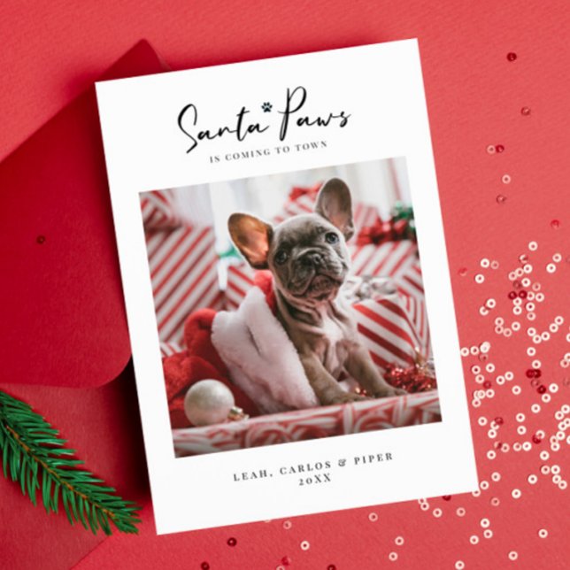 Pet-julfotopatkortet "Santa Tass", platt kort (Skapare uppladdad)