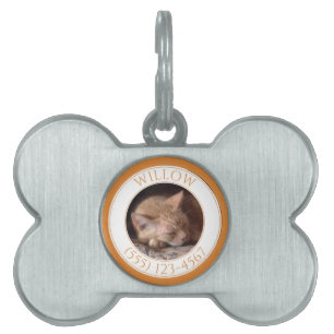 PET KÄRLEK Bone Pet Tag/Saffron ID-bricka Husdjur