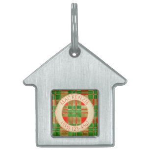 PET KÄRLEK House Pet Tag - Mac Gregor Tartan ID-bricka Husdjur