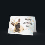 Pet-kort för Pet-Hund för dagars Son Cute-Fransk Kort<br><div class="desc">Anpassningsbar Födelsedag Son Cute Fransk Bulldog Hund Pet Animal</div>