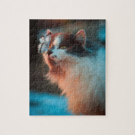 Pet Life | Cute Cat med Butterfly med nosfoto Pussel