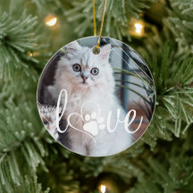 Pet Life Kärlek | Paw Print Heart Script Quote Pho