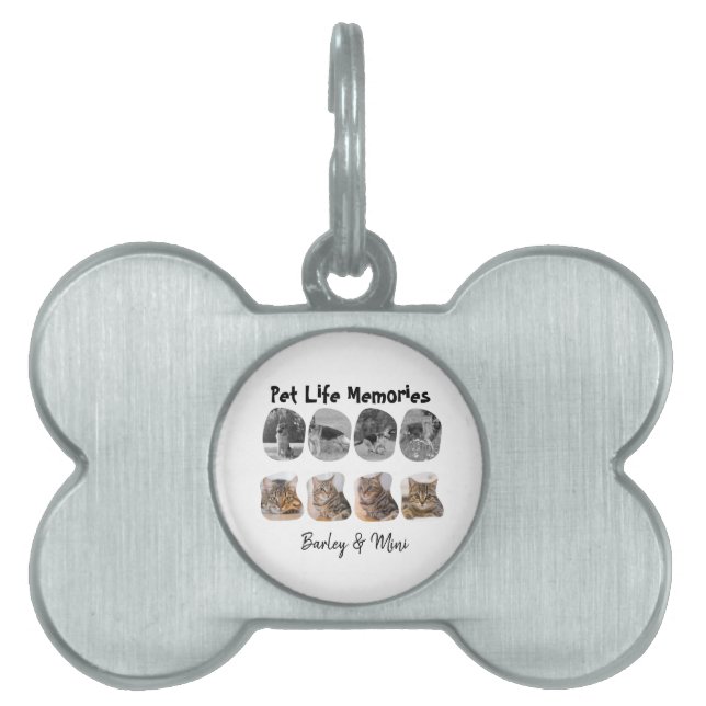 Pet Life Memories 8 Photo Collage Tribute Template ID-bricka Husdjur (Framsidan)