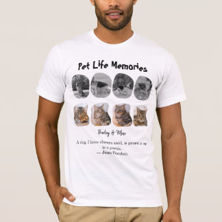 Pet Life Memories 8 Photo Collage Tribute Template T Shirt