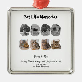 Pet Life Minnen 8 Foto Collage Hyllning Mall Julgransprydnad Metall