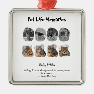 Pet Life Minnen 8 Foto Collage Hyllning Mall Julgransprydnad Metall