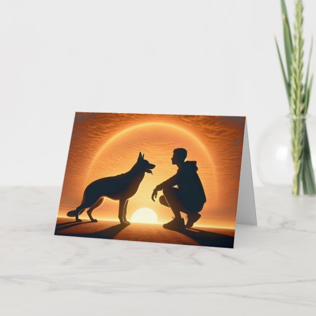 Pet Loss Boy och Hund Kort (Framsida)