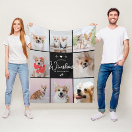 Pet Loss Gift Hund Memorial Photo Collage Keepsaké Fleecefilt