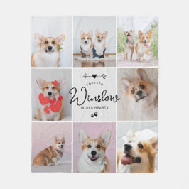Pet Loss Gift Hund Memorial Photo Collage Keepsaké Fleecefilt