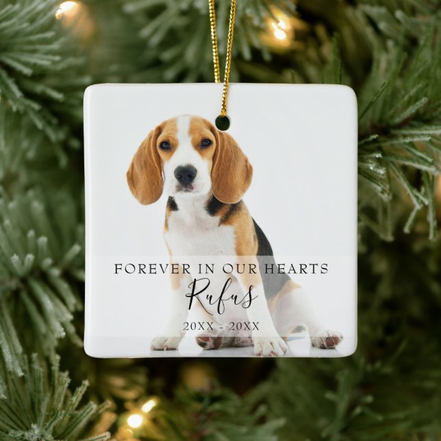 Pet Loss Hund Cat Memorial Photo Jultorget Julgransprydnad Keramik (Träd)