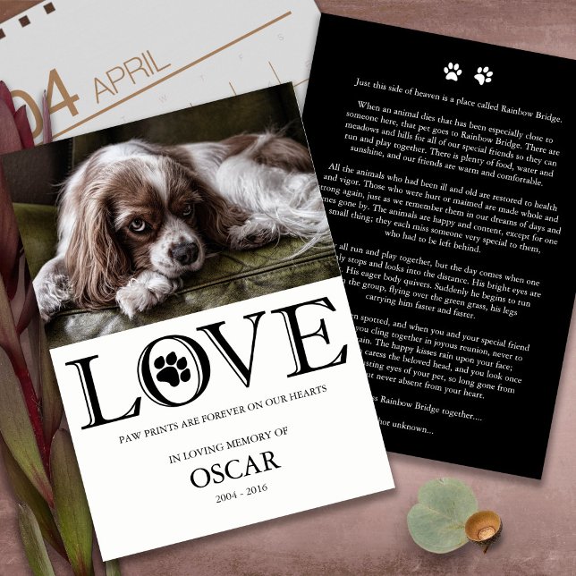 Pet Loss Loss Pet Pet Hund Sympathy Card Program (pet memorials, loss, in loving memory, remembrance, dog lover, forever in our hearts, dog photo, 
)