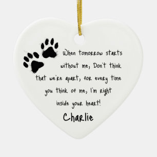 Pet Loss Memorial Plaque Personlig utskrift av P Julgransprydnad Keramik