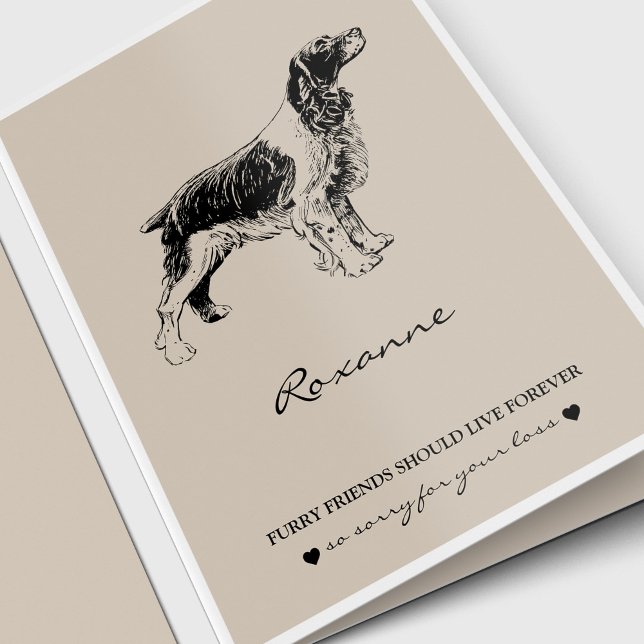 Pet Loss Pet Memorial Hund älskare Spansk sympati Kort (Pet Loss, Pet Memorial, Dog Lover Sympathy Card for a Spaniel)