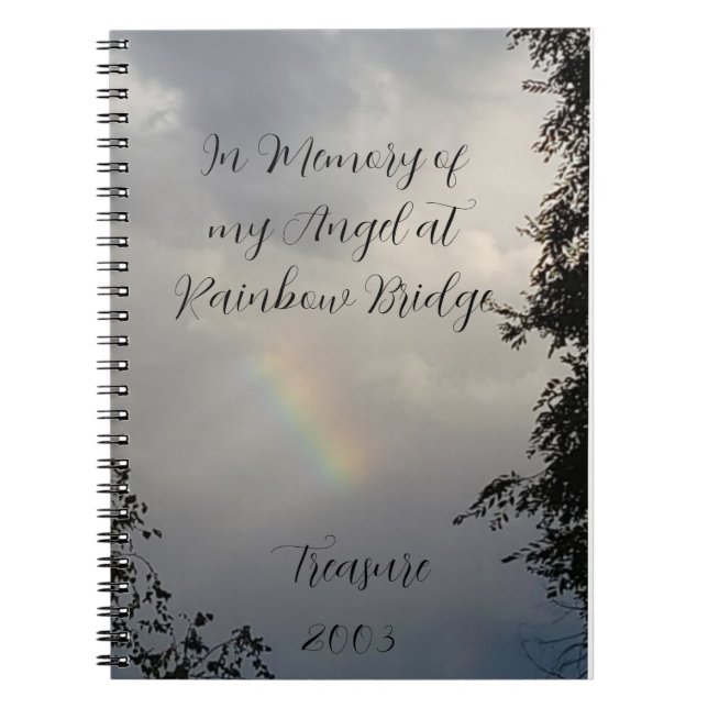 Pet Loss Rainbow Bridge Journal Memorial Anteckningsbok (Framsidan)