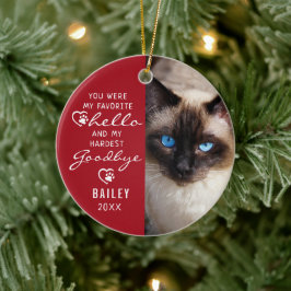 Pet Loss Soss Sympathy Cat Memorial Photo Keepsak Julgransprydnad Keramik