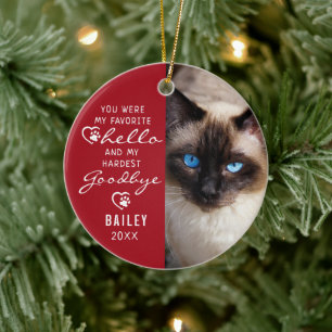Pet Loss Soss Sympathy Cat Memorial Photo Keepsak  Julgransprydnad Keramik