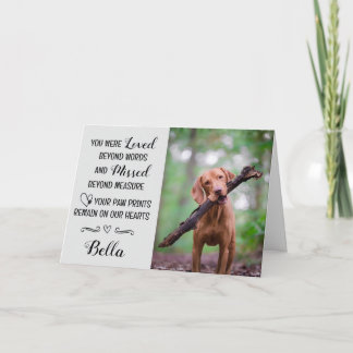 Pet Loss Sympathy Card Personalized Photo Pet Name Kort