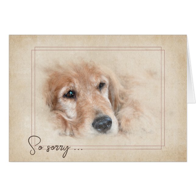 Pet Loss Sympathy Golden Retriever Hälsningskort (Framsidan Horizontal)