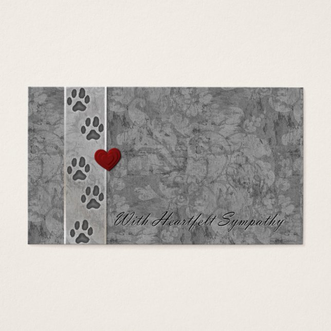 Pet Loss Sympathy Visitkort (Framsidan)