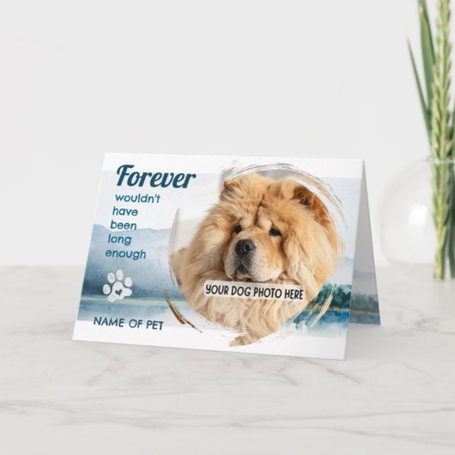 PET LOSS your photo & name Memorial Card Tack Kort (Skapare uppladdad)