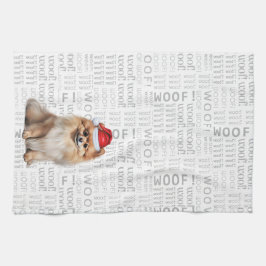 Pet Lover Holiday Pomeranian Dog Christmas Kökshandduk