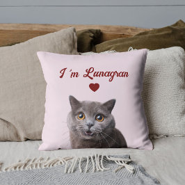 Pet Lovers Cat Photo Red Heart Valentine's Day DIY Kudde