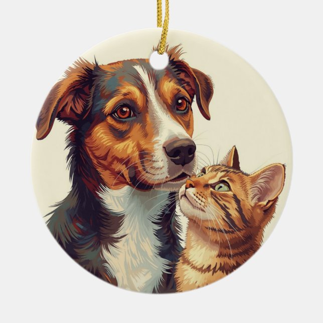 Pet Lovers Christmas Ornament | Dog & Cat  (Framsidan)