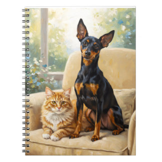 Pet Lovers Notebook - Dog Cat Oil Painting Journal Anteckningsbok