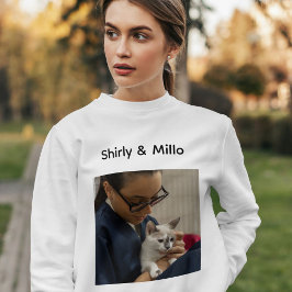 Pet Lovor Cat Mom Cute Modern Personalized Photo  T Shirt