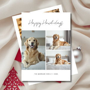 Pet Lycklig Howlidays Hund julhälsningar Foto Julkort
