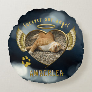 Pet Memorial Angel Vingar Trinket Tray Rund Kudde