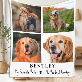 Pet Memorial Anpassningsbar 4 Photo Collage Sympat Fleecefilt