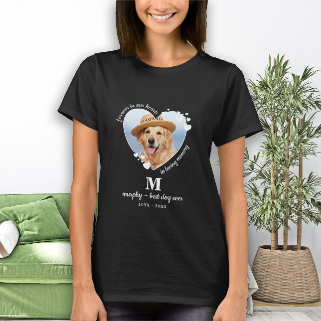 Pet Memorial Anpassningsbar Heart Hund Photo T Shirt (Skapare uppladdad)