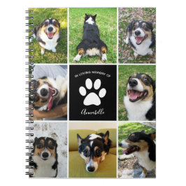 Pet Memorial Anpassningsbar Hund 8 Photo Collage Anteckningsbok