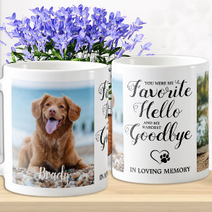 Pet Memorial Anpassningsbar Photo Hund Paw Skriv u Kaffemugg