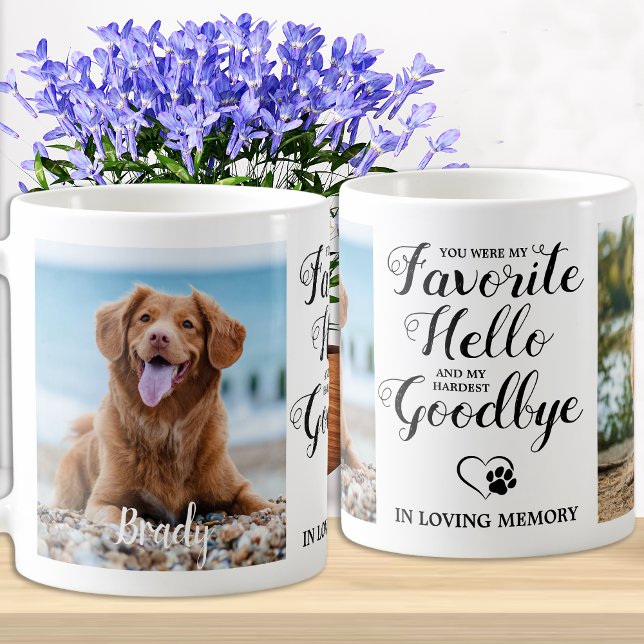 Pet Memorial Anpassningsbar Photo Hund Paw Skriv u Kaffemugg (Skapare uppladdad)