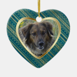 Pet Memorial Aztec Mönster Heart Keepsaké Julgransprydnad Keramik
