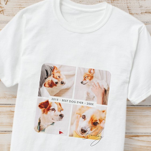 Pet Memorial Best Hund någonsin Modern Photo Colla T Shirt (Skapare uppladdad)