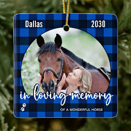 Pet Memorial Blue Play Horse Pet Loss Keepsaké Julgransprydnad Keramik