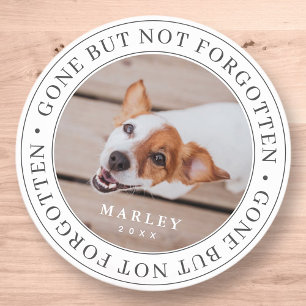 Pet Memorial Borta men inte glömt Modern Photo Runt Klistermärke