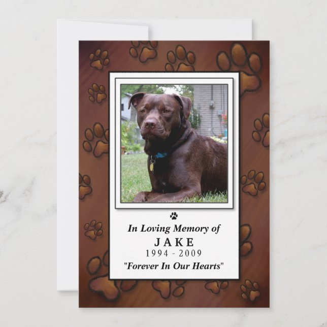 Pet Memorial Card 5"x7" - Chocolate Brown Photo Meddelande (Framsida)