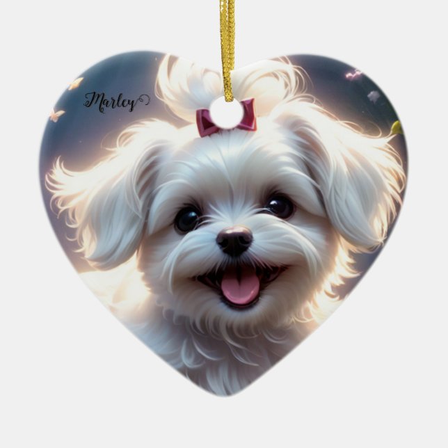 Pet Memorial Ceramic Heart Ornament (Framsidan)