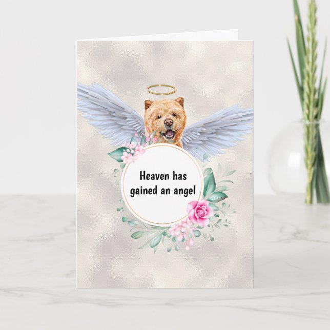 Pet memorial Chow chow hund angel vingar dikt Kort (Framsida)