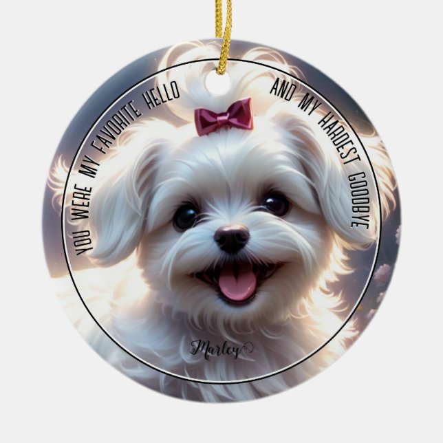 Pet Memorial Circle Ceramic Ornament (Framsidan)