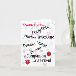 Pet Memorial Crazy Cute Sympathy Kort
