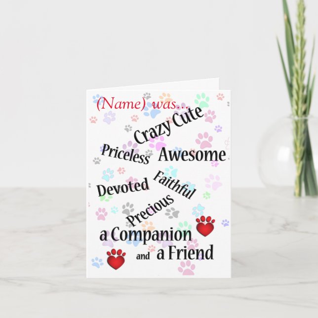 Pet Memorial Crazy Cute Sympathy Kort (Framsida)