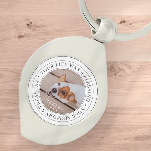 Pet Memorial - Ditt liv är ett välsignande, mode Swirl Silverfärgad Nyckelring