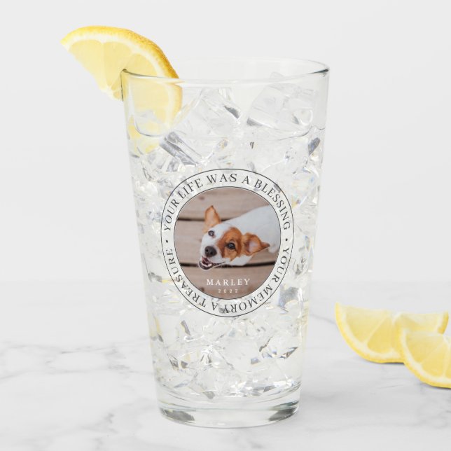 Pet Memorial - Ditt liv är ett välsignande, modern Glaskopp (Framsida Ice)