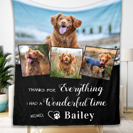 Pet Memorial Elegant Hund 4 Fotokollage Fleecefilt